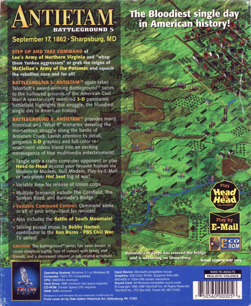 Battleground 5: Antietam — box-2D-back (US)