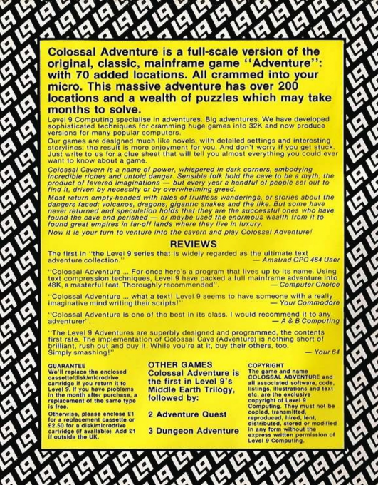 Colossal Adventure — box-2D-back (EU)