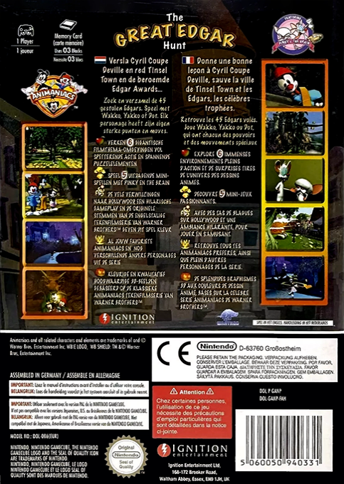 Animaniacs - The Great Edgar Hunt — box-2D-back (EU)