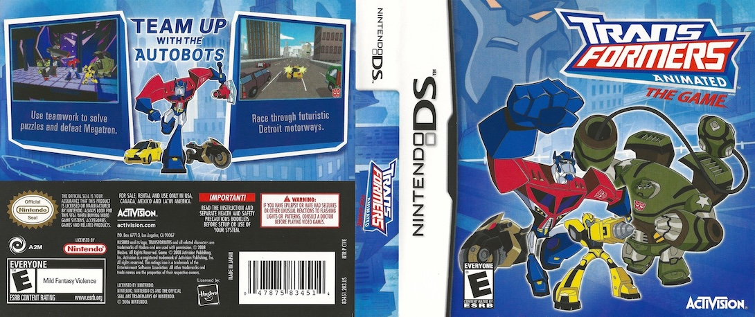 Transformers Animated - The Game — box-texture (US)