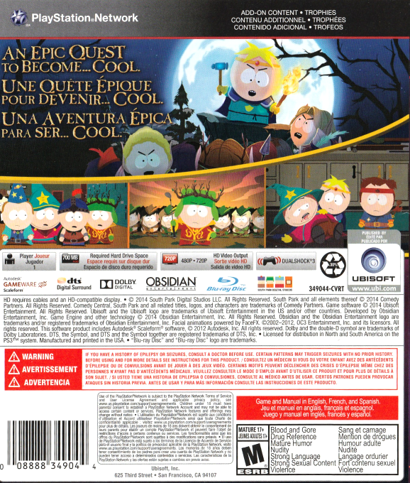 South Park - Le Bâton De La Vérité — box-2D-back (WOR)