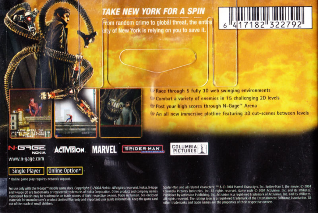 Spider-Man 2 — box-2D-back (AU)
