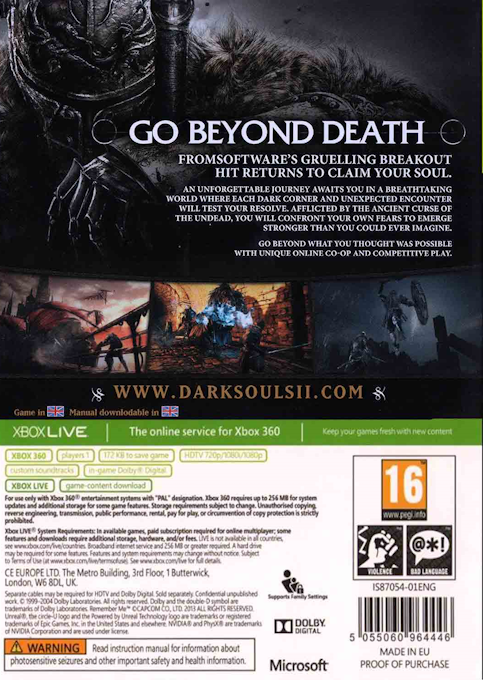 Dark Souls II — box-2D-back (EU)