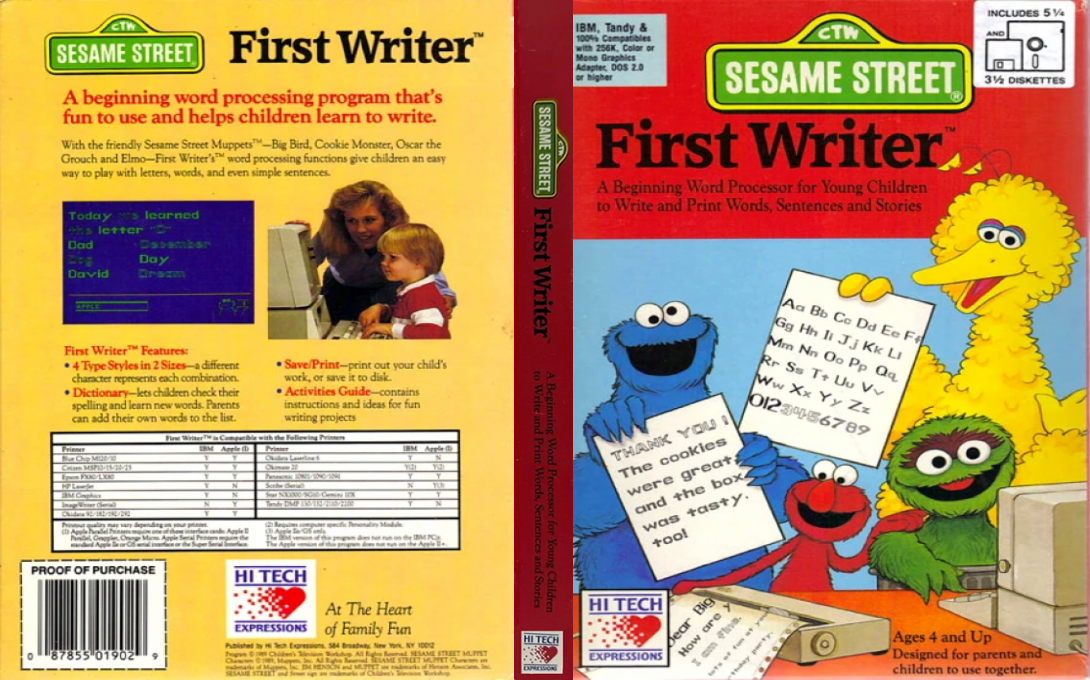 Sesame Street - First Writer — box-texture (US)