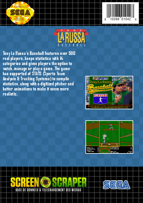 Tony La Russa Baseball — box-2D-back (SS)