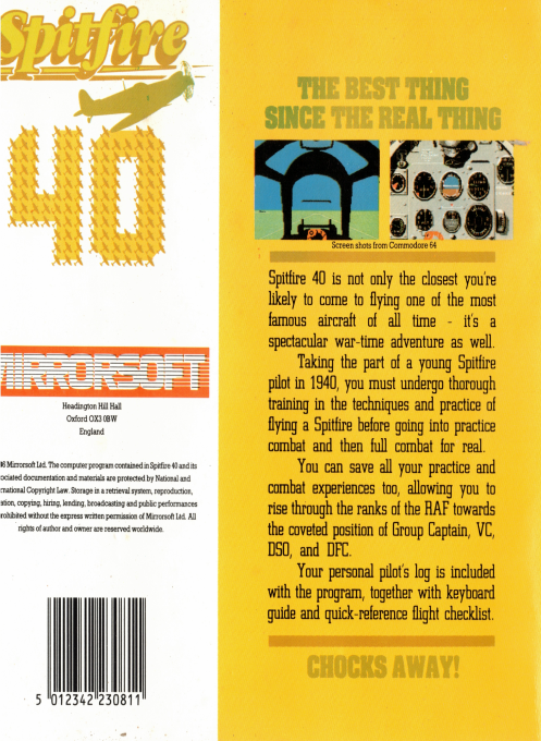 Spitfire '40 — box-2D-back (EU)