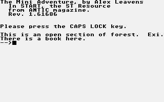 Mini Adventure, The — ss (WOR)