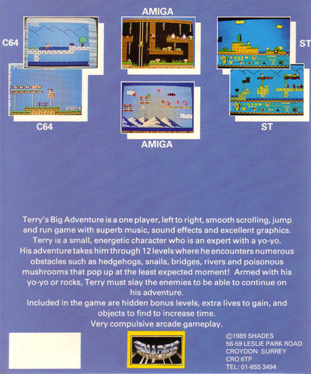 Terry's Big Adventure — box-2D-back (WOR)