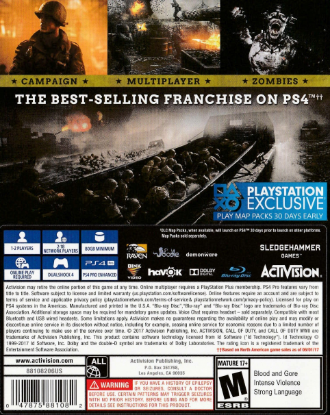 Call of Duty - WW2 — box-2D-back (US)