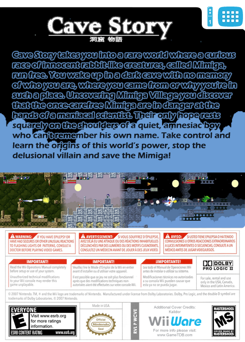 Cave Story — box-2D-back (US)