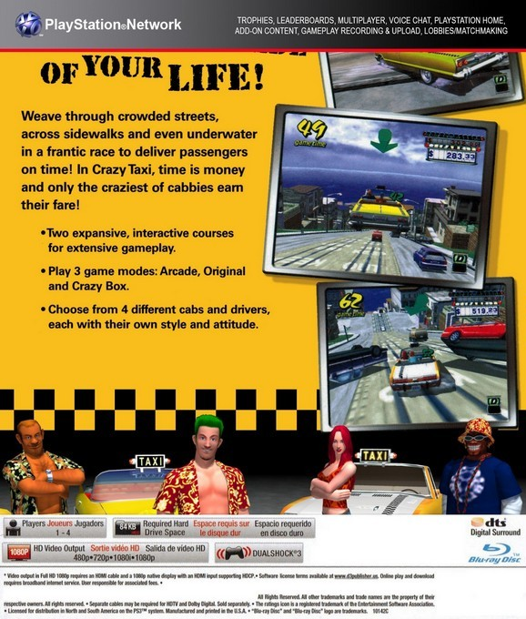 Crazy Taxi — box-2D-back (US)