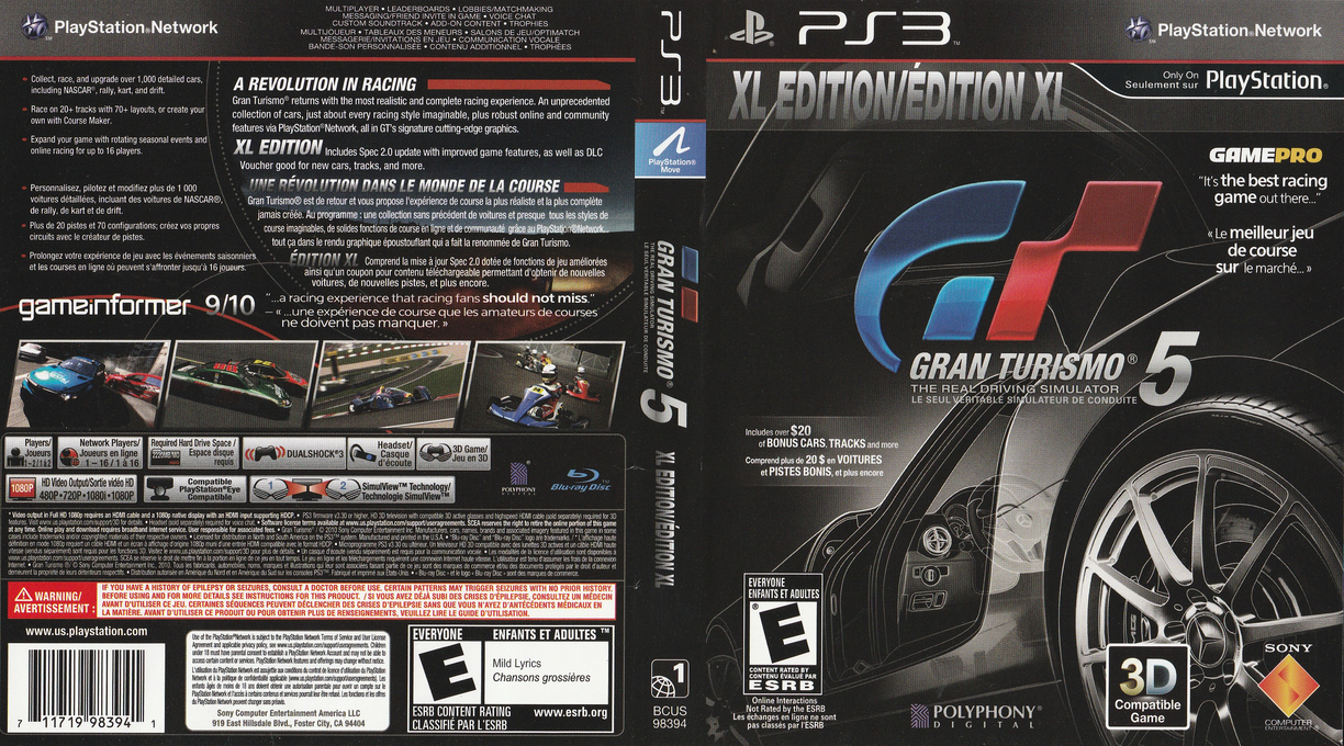 Gran Turismo 5 - XL Edition — box-texture (CA)