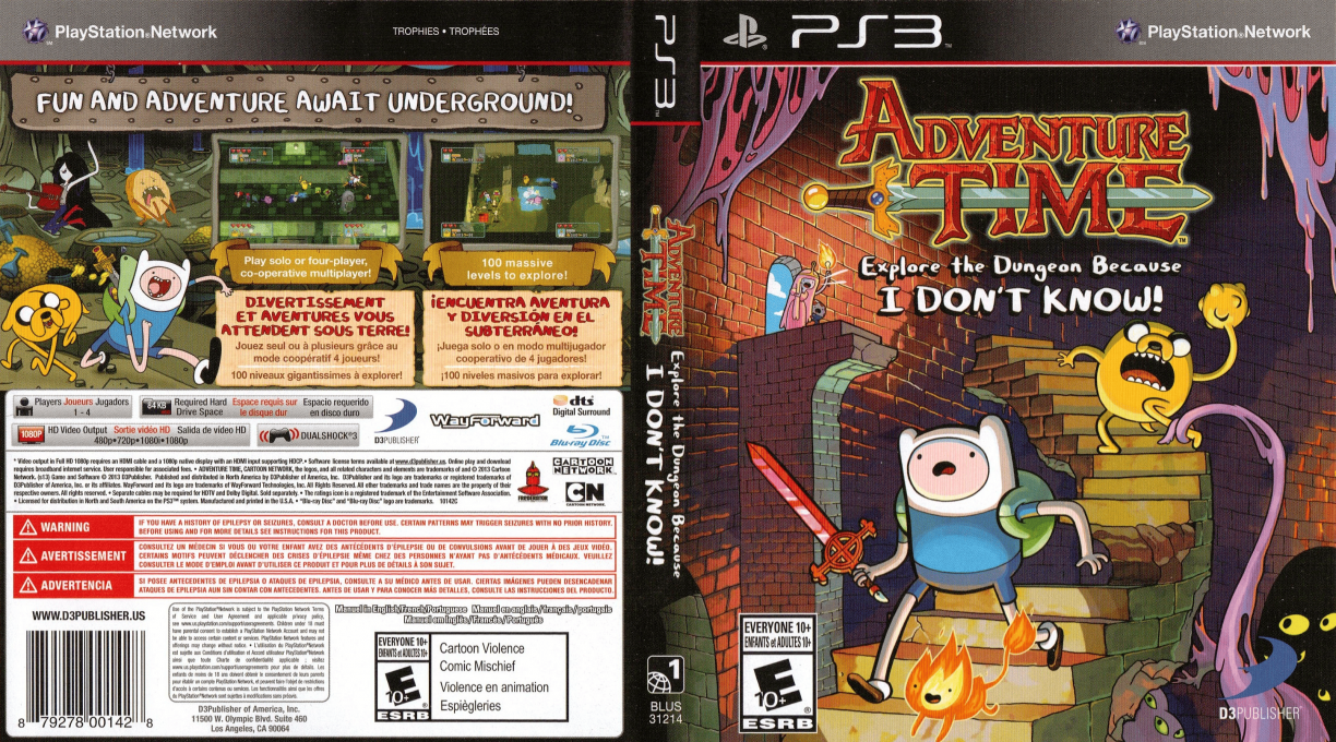 Adventure Time - Explore the Dungeon Because I Don't Know! — box-texture (US)