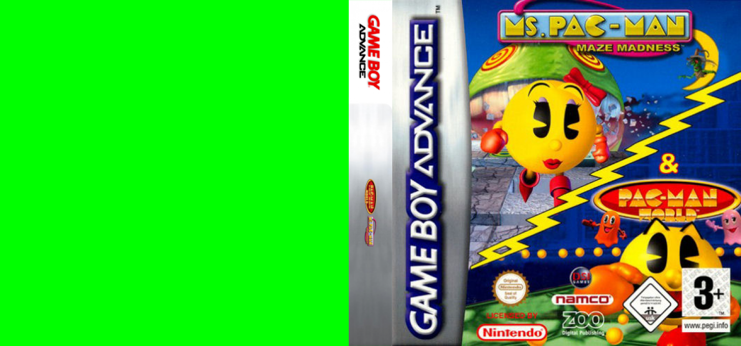 2 Great Games! - Pac-man World + Ms. Pac-man - Maze Madness — box-texture (EU)
