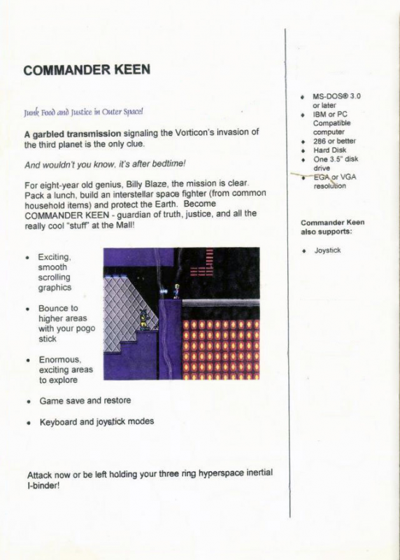 Commander Keen 2 - The Earth Explodes — box-2D-back (US)