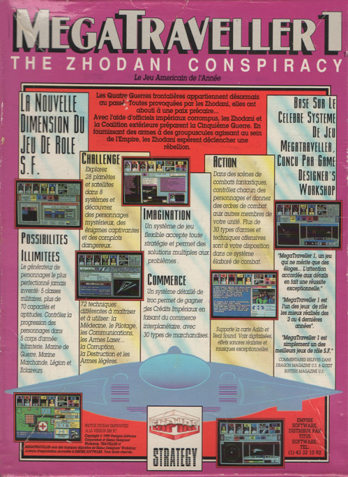 MegaTraveller 1 - The Zhodani Conspiracy — box-2D-back (FR)