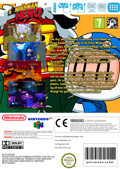 Bomberman Hero — box-2D-back (EU)