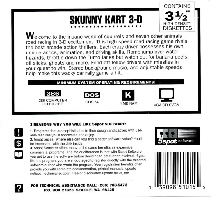 Skunny Kart — box-2D-back (CUS)