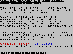 Advanced Big Brother Head of Security Simulator — sstitle (WOR)