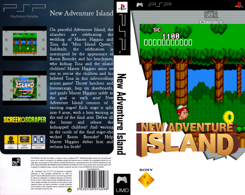 New Adventure Island — box-texture (SS)