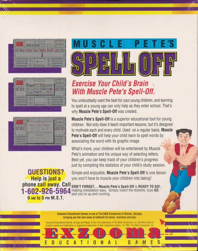 Muscle Pete's Spell Off — box-2D-back (US)