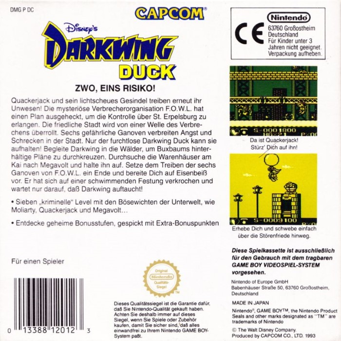 Disney's Darkwing Duck — box-2D-back (DE)