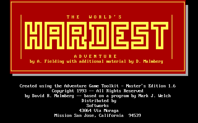 World's Hardest Adventure, The box art