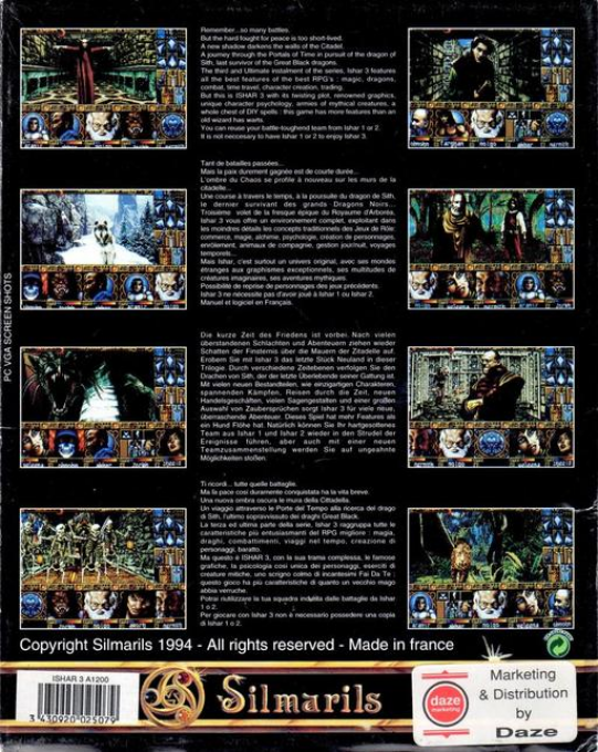 Ishar 3 - The Seven Gates of Infinity — box-2D-back (EU)