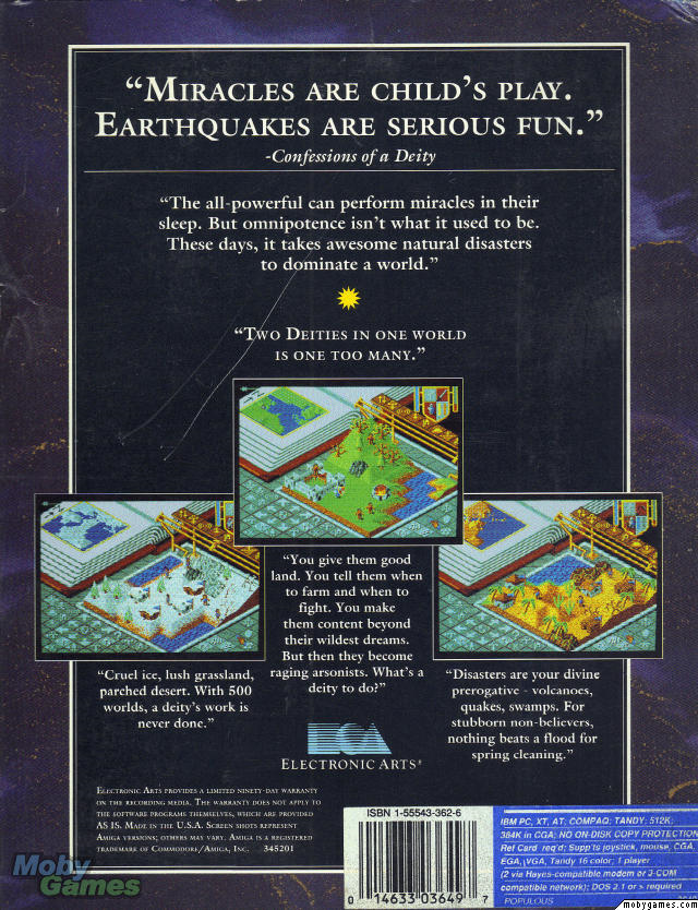Populous — box-2D-back (US)