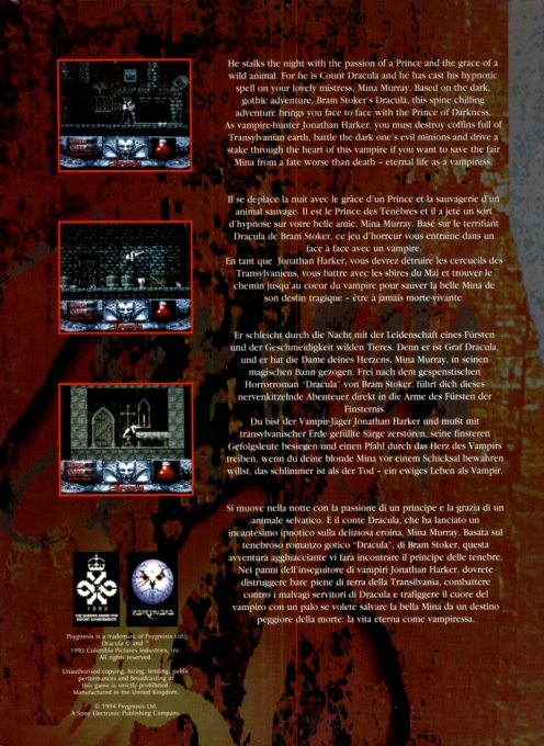 Bram Stoker's Dracula — box-2D-back (EU)