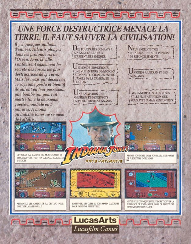 Indiana Jones And The Fate Of Atlantis - The Action Game — box-2D-back (FR)