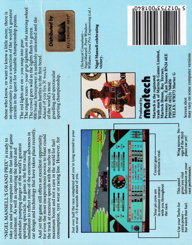 Nigel Mansell's Grand Prix — box-2D-back (EU)
