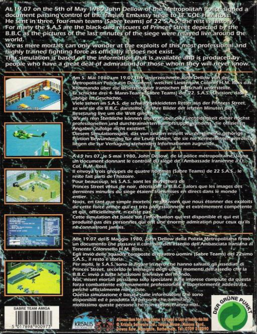 Sabre Team — box-2D-back (EU)