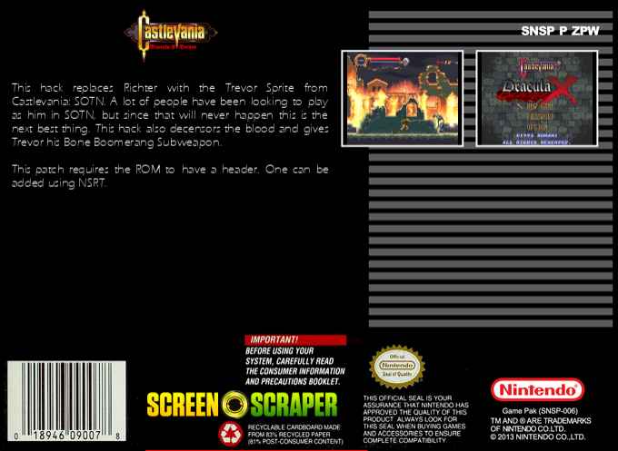 Castlevania - Dracula X - Trevor — box-2D-back (SS)