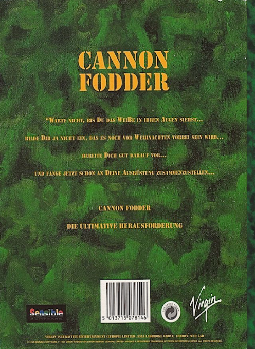 Cannon Fodder — box-2D-back (DE)