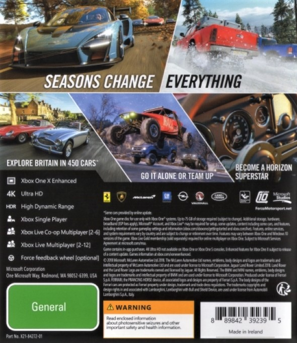 Forza Horizon 4 — box-2D-back (EU)