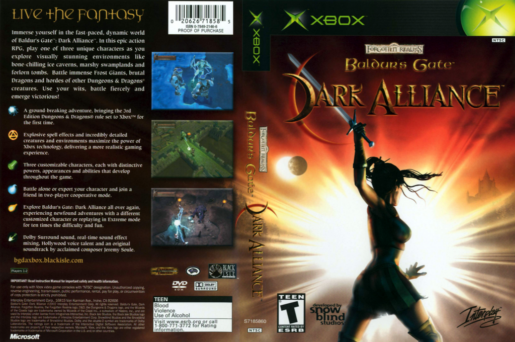 Baldur's Gate - Dark Alliance — box-texture (US)