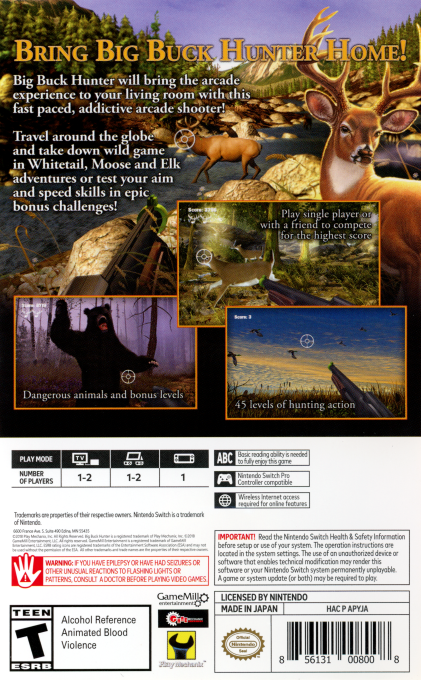Big Buck Hunter Arcade — box-2D-back (US)