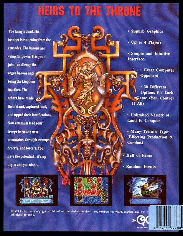 Heirs To The Throne — box-2D-back (US)