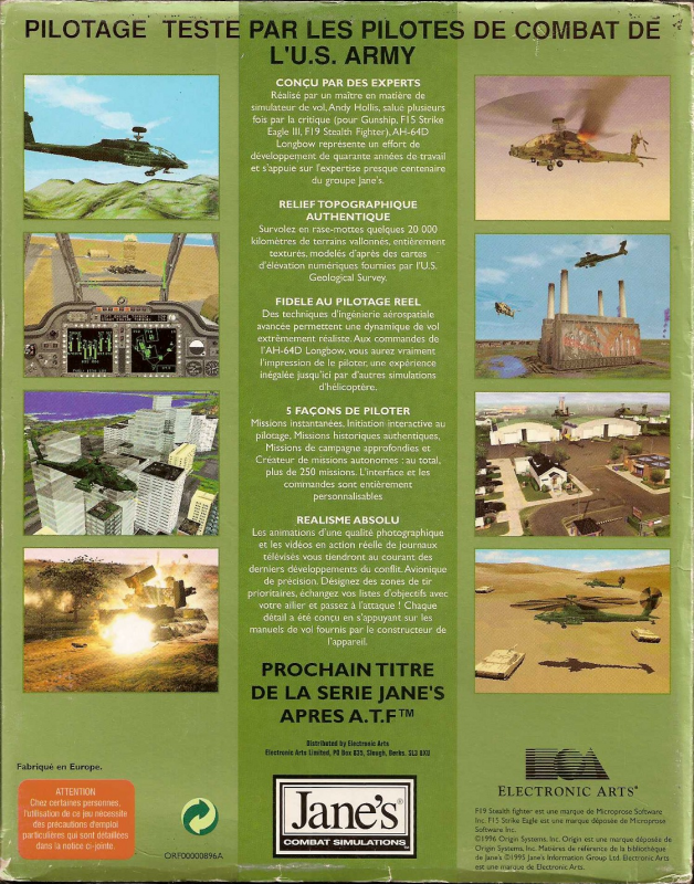 Jane's Combat Simulations Ah-64d Longbow — box-2D-back (FR)