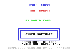 Don't Shoot That Word! — sstitle (WOR)