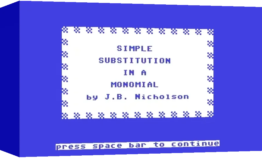 Simple Substitution in a Monomial — box-3D (WOR)