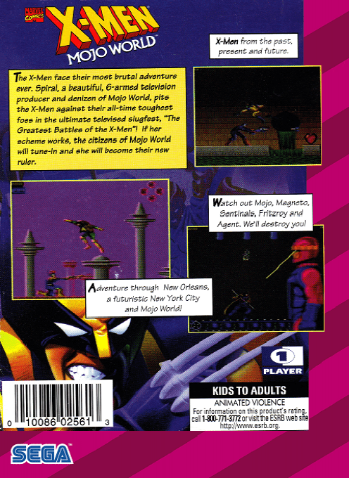 X-men - Mojo World — box-2D-back (US)