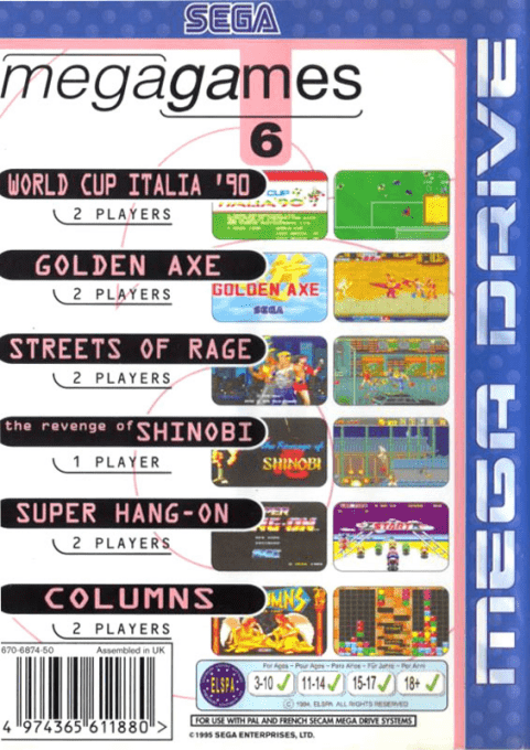 Mega Games 6 — box-2D-back (EU)