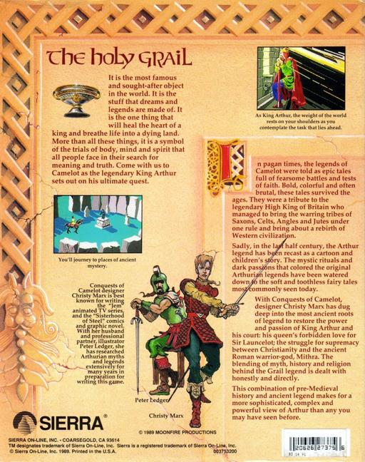 Conquests of Camelot - The Search for the Grail — box-2D-back (US)