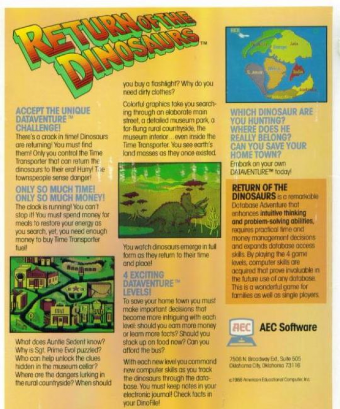 Return Of The Dinosaurs — box-2D-back (US)