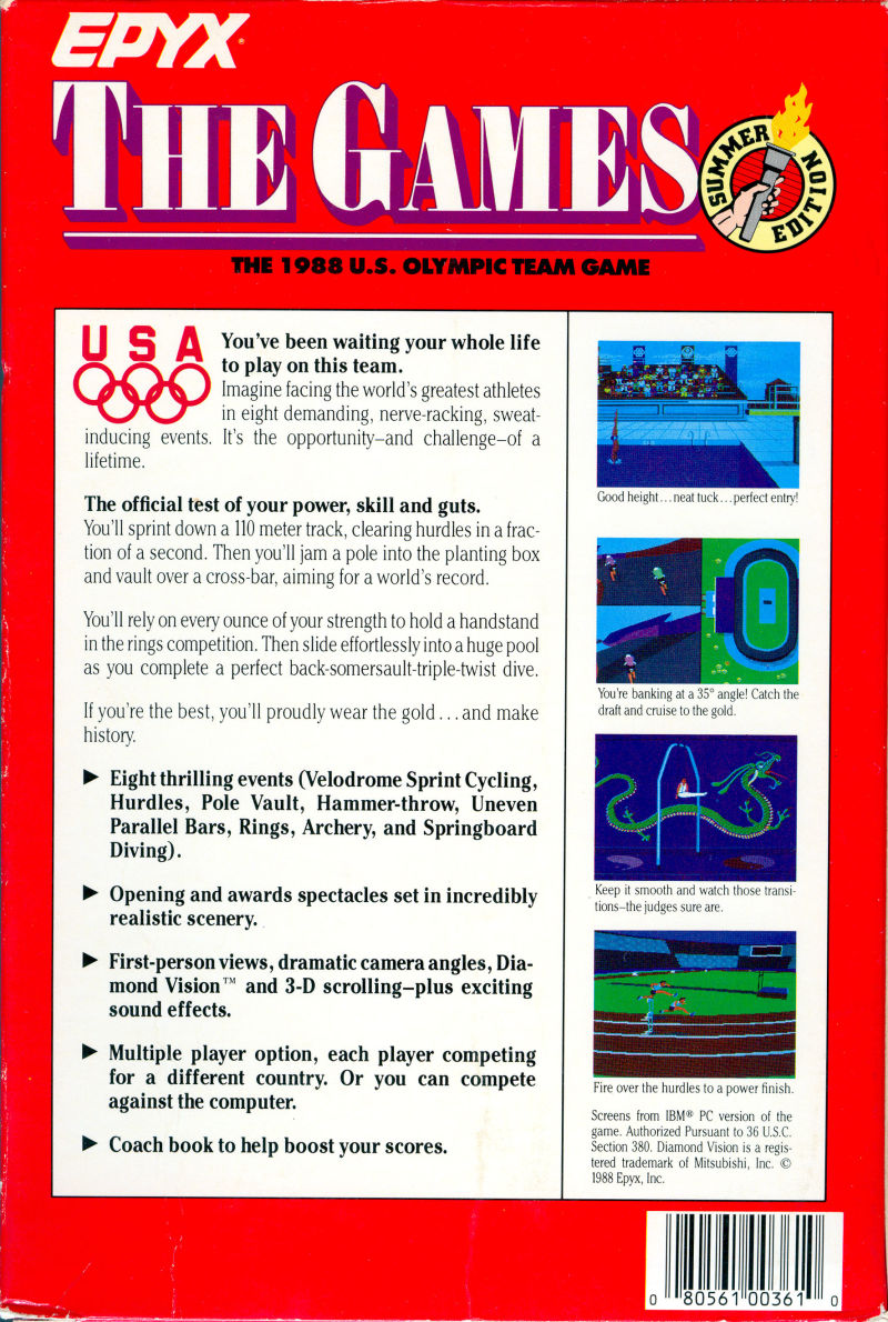 Games - Summer Edition, The — box-2D-back (US)