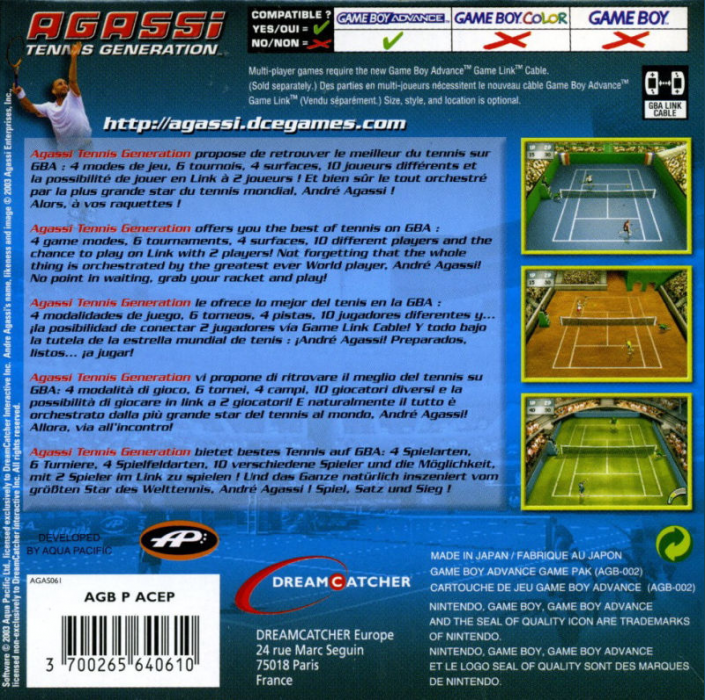 Agassi Tennis Generation — box-2D-back (EU)