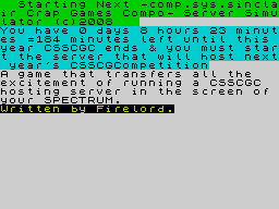 Starting Next CSSCGC Server Simulator — sstitle (WOR)