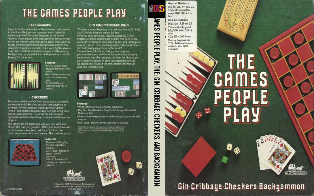 Games People Play, The - Gin, Cribbage, Checkers, Backgammon — box-texture (US)